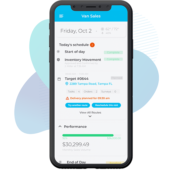 Van Sales Mobile Dashboard